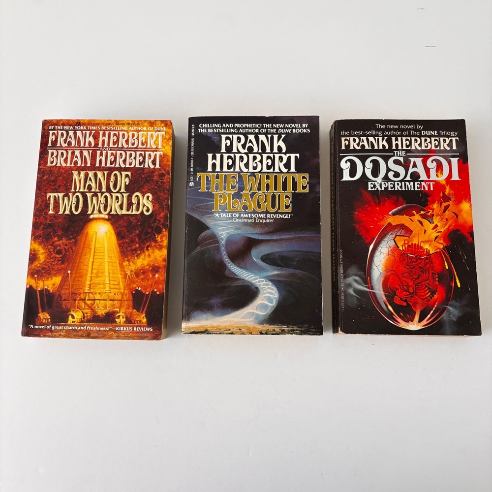 Frank‎ Herbert Sci-Fi Book Lot White Plague Dosadi Experiment Man of Two Worlds